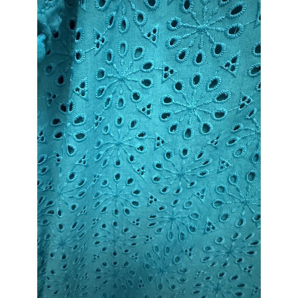 Lilly Pulitzer Astara Dress Eyelet Flutter Sleeve Water Lilly Green NWT Sz M - Picture 8 of 11